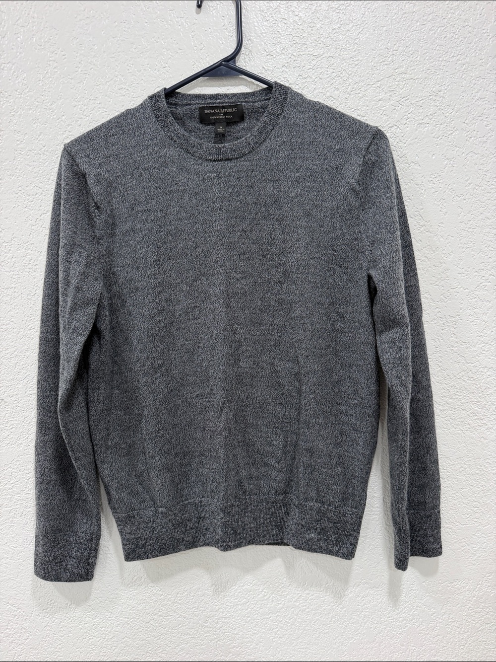 Banana Republic 100% Merino Wool Women’s Charcoal Crewneck Sweater Small
